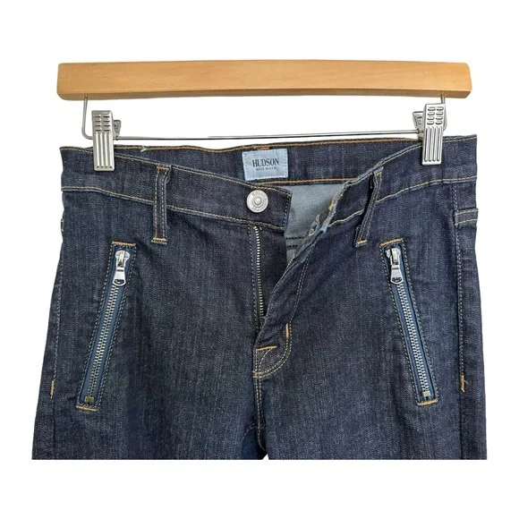 Hudson Charlotte Moto Super Skinny Jeans Dark Wash Style WM493DIF Size 26 - Picture 5 of 16